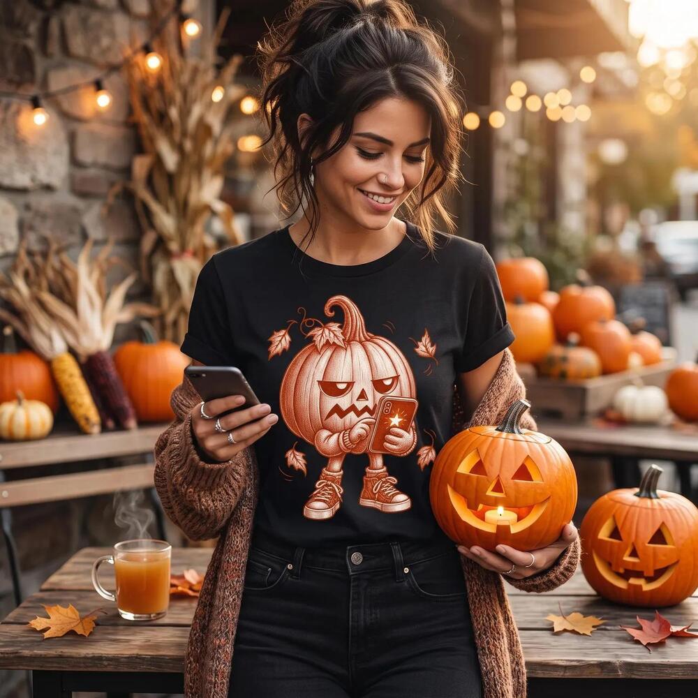 Halloween Pumpkin Shirt, Funny Jack O Lantern Tee,  Retro Apparel